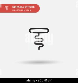 Korkenzieher einfaches Vektor-Symbol. Illustration Symbol Design Vorlage für Web mobile UI Element. Perfekte Farbe modernes Piktogramm auf bearbeitbaren Strich. Korkenzieher-Symbole für Ihr Geschäftsprojekt Stock Vektor