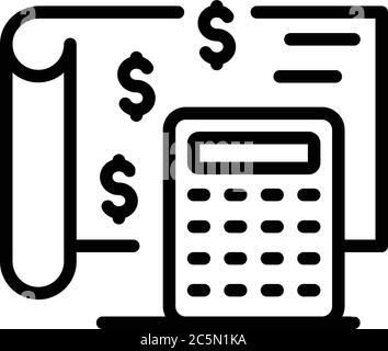 Finanzrechner Broker Symbol, skizzieren Stil Stock Vektor