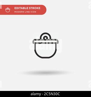 Einfaches Vektorsymbol für Tiegel. Illustration Symbol Design Vorlage für Web mobile UI Element. Perfekte Farbe modernes Piktogramm auf bearbeitbaren Strich. Tiegel Symbole für Ihr Geschäftsprojekt Stock Vektor