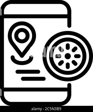 Symbol für die Lage des Fitnessraums, Umriss-Stil Stock Vektor