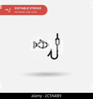 Einfaches Vektorsymbol Angeln. Illustration Symbol Design Vorlage für Web mobile UI Element. Perfekte Farbe modernes Piktogramm auf bearbeitbaren Strich. Angelsymbole für Ihr Geschäftsprojekt Stock Vektor