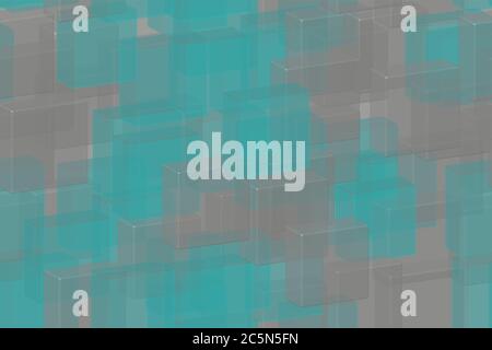 Transparente graue grüne Fliesen Nahtloses Muster, 3D Illustration Stock Vektor