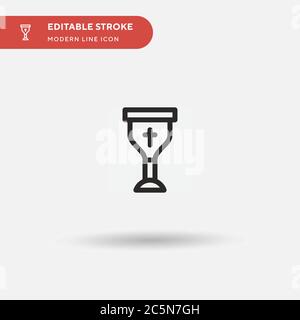 Einfaches Vektorsymbol „Kelch“. Illustration Symbol Design Vorlage für Web mobile UI Element. Perfekte Farbe modernes Piktogramm auf bearbeitbaren Strich. Kelice-Symbole für Ihr Geschäftsprojekt Stock Vektor