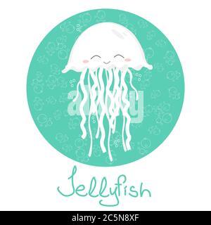 Cute Qualle Vektor Illustration Hintergrund Stock Vektor