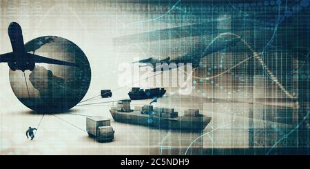 Procurement Supply Chain Industry Abstract Hintergrundkonzept Stockfoto