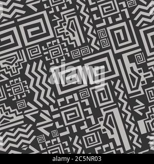 Ethnic Tribal Muster nahtlos. Geometrische azteken abstrakt monochrom Muster modisch. Stock Vektor