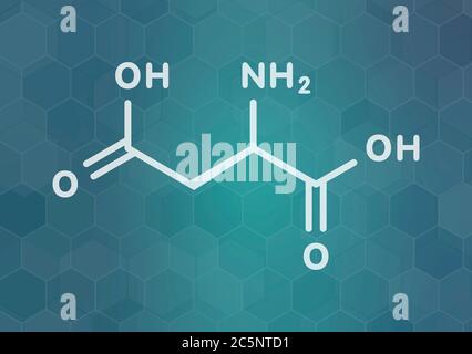 D-Asparaginsäure (D-Aspartat) Aminosäure Molekül. Skelettmuskulatur Formel. Stockfoto