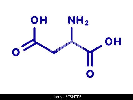 D-Asparaginsäure (D-Aspartat) Aminosäure Molekül. Skelettmuskulatur Formel. Stockfoto