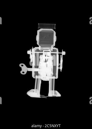 Spielzeug Metall Roboter, Röntgen. Stockfoto