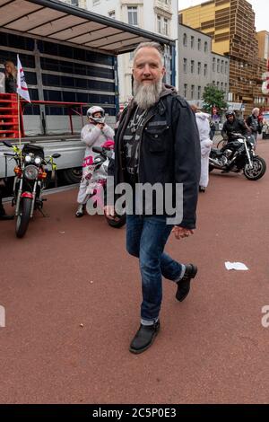 Biker, Demo, Korso, Hamburg, Reeperbahn, St. Pauli, Spielbudenplatz, 04.07.2020 Stockfoto