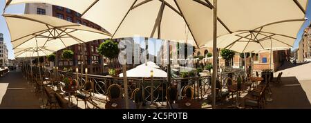 Hamburg Restaurant im Bleichenfleet - Panorama Stockfoto