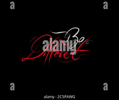 Unterschiedliche Schriftzüge Text auf schwarzem Hintergrund in Vektorgrafik Stock Vektor