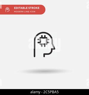 Einfaches Vektor-Symbol für künstliche Intelligenz. Illustration Symbol Design Vorlage für Web mobile UI Element. Perfekte Farbe modernes Piktogramm auf bearbeitbaren Strich. Künstliche Intelligenz-Symbole für Ihr Geschäftsprojekt Stock Vektor
