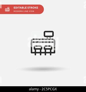 Einfaches Vektorsymbol für die Kasse. Illustration Symbol Design Vorlage für Web mobile UI Element. Perfekte Farbe modernes Piktogramm auf bearbeitbaren Strich. Symbole für die Registrierkasse für Ihr Geschäftsprojekt Stock Vektor