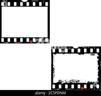 Leerer Rahmen von fotografischem Analogfilm, Kamerafilm, grungy Fotorahmen, freier Raum für Pix, Vektor Stock Vektor