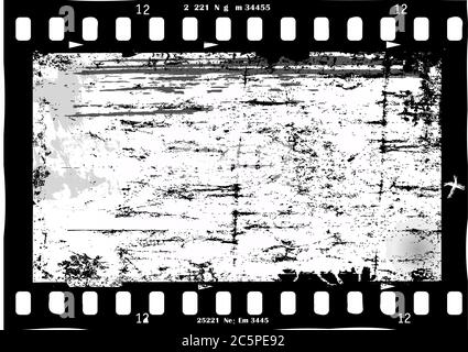 Leerer Rahmen von fotografischem Analogfilm, Kamerafilm, grungy Fotorahmen, freier Raum für Pix, Vektor Stock Vektor