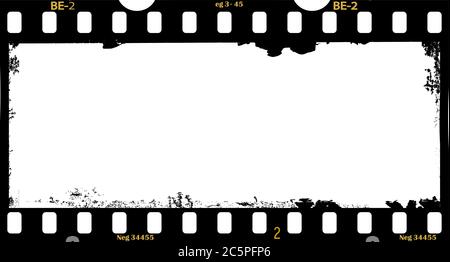 Leerer Rahmen von fotografischem Analogfilm, Kamerafilm, grungy Fotorahmen, freier Raum für Pix, Vektor Stock Vektor