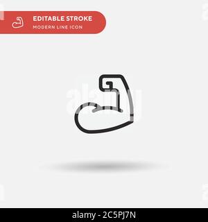 Bizeps einfaches Vektorsymbol. Illustration Symbol Design Vorlage für Web mobile UI Element. Perfekte Farbe modernes Piktogramm auf bearbeitbaren Strich. Bizeps-Symbole für Ihr Geschäftsprojekt Stock Vektor