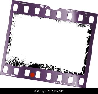 Leerer Rahmen von fotografischem Analogfilm, Kamerafilm, grungy Fotorahmen, freier Raum für Pix, Vektor Stock Vektor