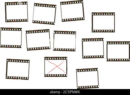 Leerer Rahmen von fotografischem Analogfilm, Kamerafilm, grungy Fotorahmen, freier Raum für Pix, Vektor Stock Vektor