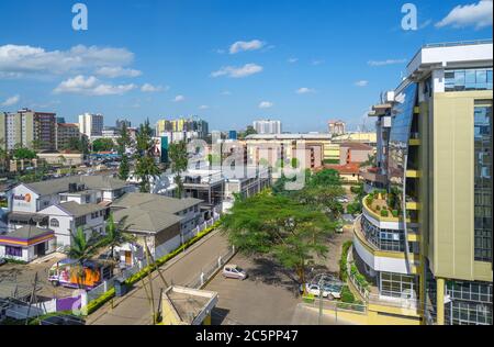 Blick auf das Hurlingham Viertel vom Doubletree by Hilton Hotel, Hurlingham, Nairobi, Kenia, Ostafrika Stockfoto