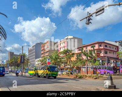 Moi Avenue in der Innenstadt von Nairobi, Kenia, Ostafrika Stockfoto