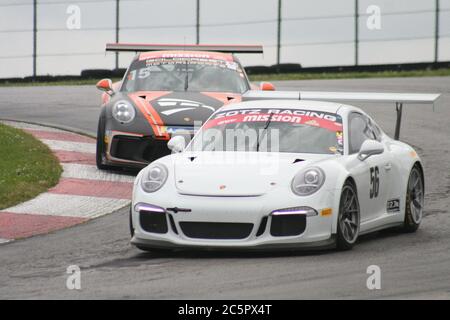 Biegen Sie an der Mid-Ohio Sports Car Course SVRA 2020 zwei ab. Stockfoto