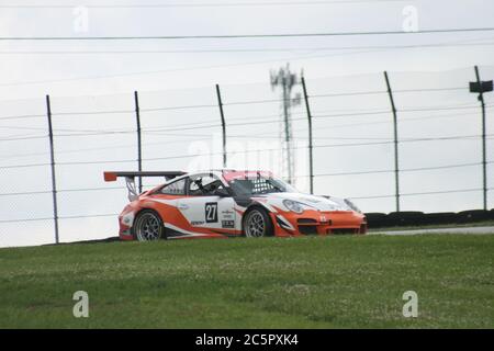 Biegen Sie an der Mid-Ohio Sports Car Course SVRA 2020 zwei ab. Stockfoto