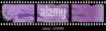Leerer Rahmen von fotografischem Analogfilm, Kamerafilm, grungy Fotorahmen, freier Raum für Pix, Vektor Stock Vektor