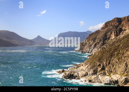 Blick entlang der Küste der Kap-Halbinsel in Richtung Hout Bay Stockfoto