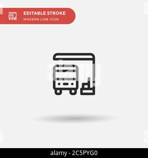 Einfaches Vektorsymbol für Bushaltepunkt. Illustration Symbol Design Vorlage für Web mobile UI Element. Perfekte Farbe modernes Piktogramm auf bearbeitbaren Strich. Symbole für Bushaltegestellt für Ihr Geschäftsprojekt Stock Vektor