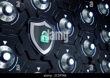 Cybersecurity von kryptografischen Blockchain Stockfoto