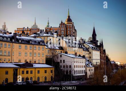 Blick auf die Stadt Stockholm, Altstadt. Stockfoto