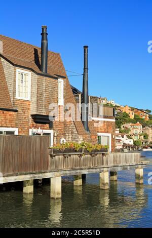 Ufergegendhäuser in Tiburon, Marin County, Kalifornien, USA Stockfoto