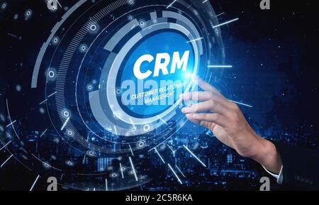 CRM Customer Relationship Management für Business Sales Marketing Systemkonzept Stockfoto