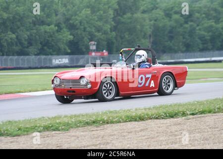 Biegen Sie an der Mid-Ohio Sports Car Course SVRA 2020 zwei ab. Stockfoto