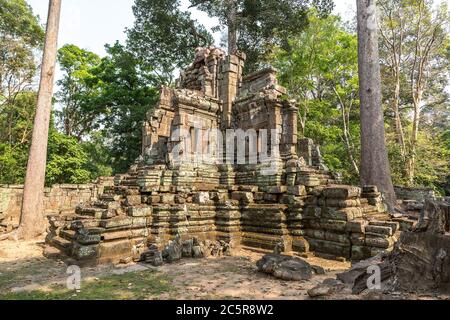 Preah Pithu Tempelruinen ist Khmer alten Tempel im Komplex Angkor Wat in Siem Reap, Kambodscha in einem Sommertag Stockfoto