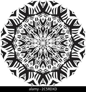 Ein Mandala ist eine geometrische Konfiguration von Symbolen. Stock Vektor