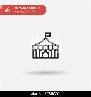 Zirkuszelt einfaches Vektor-Symbol. Illustration Symbol Design Vorlage für Web mobile UI Element. Perfekte Farbe modernes Piktogramm auf bearbeitbaren Strich. Zirkus Zelt Icons für Ihr Business-Projekt Stock Vektor