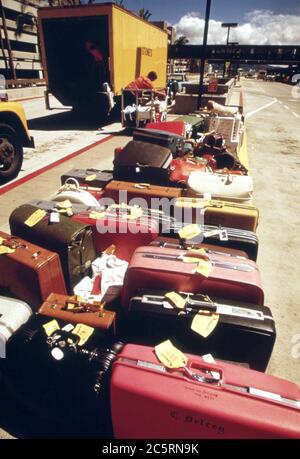 Honolulu International Airport Griffe fast alle Besucher der Insel. Rund 2,7 Millionen im Jahr 1973 erwarteten, Oktober 1973 Stockfoto