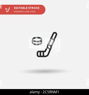 Einfaches Vektorsymbol für Eishockey. Illustration Symbol Design Vorlage für Web mobile UI Element. Perfekte Farbe modernes Piktogramm auf bearbeitbaren Strich. Eishockey-Symbole für Ihr Geschäftsprojekt Stock Vektor