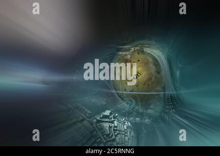 Alien Planet - 3D gerendert Computer Artwork Stockfoto