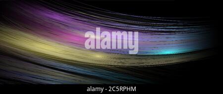 Abstrakte Linien Glühende Virtual Network Technology Hintergrund. Bunte, Wellige Linien. Vektorgrafik Stock Vektor