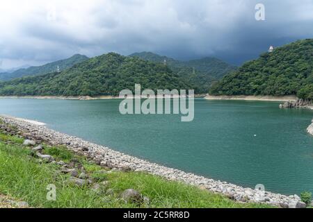 Shihmen-Staudamm in Taoyuan, Taiwan. Stockfoto