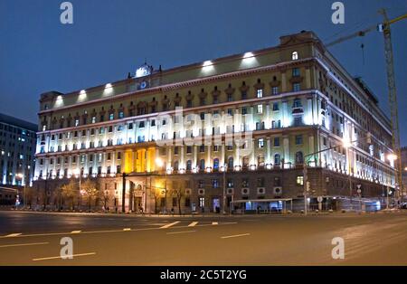 Hauptgebäude des Bundesdienstes für Sicherheit (FSB) in Lubyanka Platz. Moskau, Russland Stockfoto