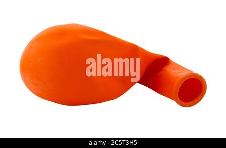 Orange Ballon isoliert auf weiß mit Beschneidungspfad Stockfoto