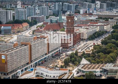 Rotes Rathaus Berlin Stockfoto