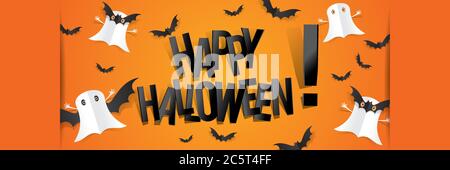 Happy Halloween Karte Design-Elemente auf Hintergrund, Vektor-Illustration Stock Vektor