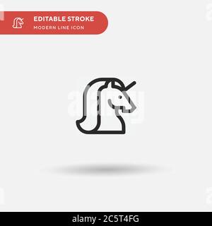 Einhorn einfaches Vektor-Symbol. Illustration Symbol Design Vorlage für Web mobile UI Element. Perfekte Farbe modernes Piktogramm auf bearbeitbaren Strich. Unicorn Icons für Ihr Business-Projekt Stock Vektor
