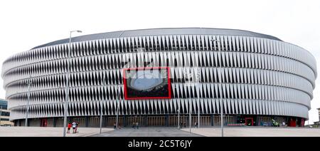 Das legendäre San Mames Stadion der Athletic Bilbao Fußballmannschaft, Bilbao Stadt, Baskenland, Spanien. September 2019 Stockfoto